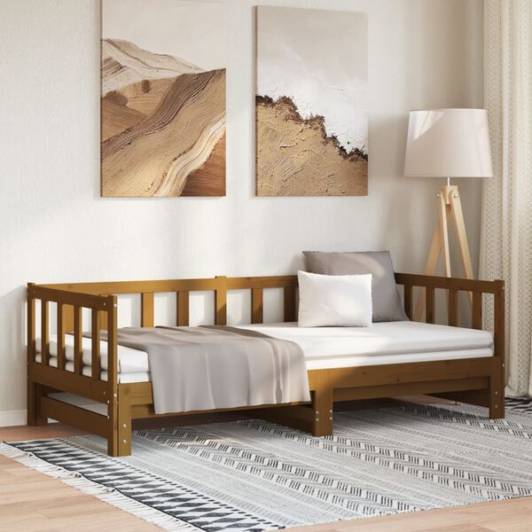vidaXL Dormeuse Estraibile Ambra 2x(90x190) cm Legno Massello di Pino