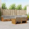 vidaXL Set di divani da esterno 8 pcs Grigio Naturale e Chiaro
