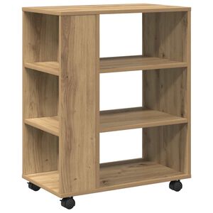 vidaXL Armadietto con Ruote Rovere Artigianale 60x35x75 cm Truciolato