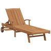 vidaXL Lettino prendisole Legno di teak solido Marrone