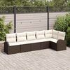 vidaXL Set di divani con cuscino 6 pcs Marrone e bianco polyrattan