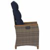 vidaXL Sedia da giardino reclinabile Grigio e Blu Navy polyrattan