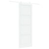 vidaXL Porta scorrevole Bianco 83 x 232 cm Legno Massello di Pino