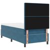 vidaXL Letto a Sorgente LED con testiera Blu Scuro 90 x 190 cm Tessuto