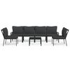 vidaXL Set Salotto da Giardino 7pz con Cuscini Grigi in Acciaio
