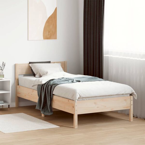 vidaXL Letto senza Materasso 75x190 cm in Legno Massello Pino