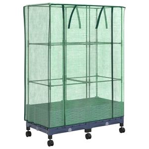 vidaXL Vaso da Giardino con Copertura per Serra e Ruote 2 pz PP