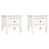vidaXL Tavolini 2 pz Bianchi 40x40x39 cm Legno Massello di Pino