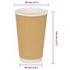 vidaXL Bicchieri da Caff&egrave; in Carta 500 pz 16oz 400ml Marrone