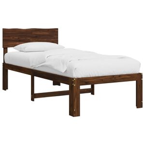 vidaXL Letto Singolo con Testiera ROSTOCK Marrone Scuro 75 x 190 cm