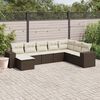 vidaXL Set Divani da Giardino 8 pz con Cuscini Marrone in Polyrattan