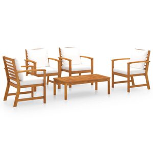 vidaXL Set Divani da Giardino 5 pz con Cuscini in Massello di Acacia