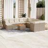 vidaXL Set Divani da Giardino 12 pz con Cuscini Beige in Polyrattan