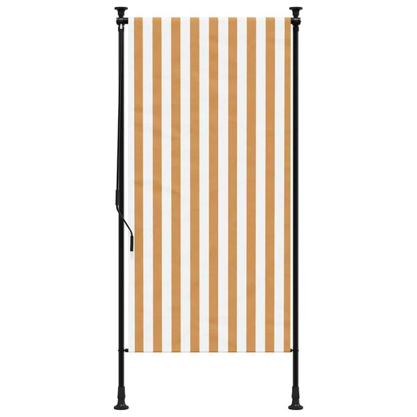 vidaXL Tenda a Rullo Esterno Arancio Bianca 120x270 cm Tessuto Acciaio