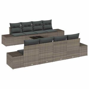 vidaXL Set Divano da Giardino con cuscino 8 pcs Grigio polyrattan