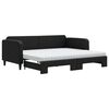 vidaXL Divano Letto Estraibile con Materassi Nero 90x190 cm in Tessuto
