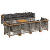vidaXL Set Divano da Giardino 9 pz con Cuscini Grigio in Polyrattan