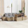 vidaXL Set Divano da Giardino 7 pcs Beige polyrattan