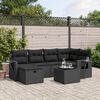 vidaXL Set Divano da Giardino 6 pz con Cuscini Nero in Polyrattan