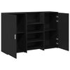 vidaXL Banco Reception Rovere Nero 155x50x103,5 cm Legno Multistrato