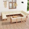 vidaXL Set Salotto Giardino e Cuscini 14 pz Legno Massello Pino Ambra