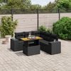 vidaXL Set Divano da Giardino 6 pz con Cuscini Nero in Polyrattan