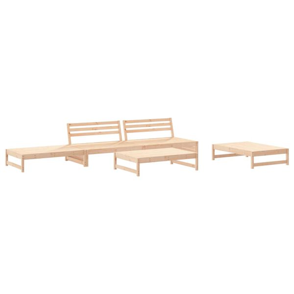 vidaXL Set Divani da Giardino 5 pz con Cuscini in Legno Massello