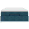 vidaXL Struttura Letto Pouf con Materasso Blu Scuro 120x200 cm Velluto