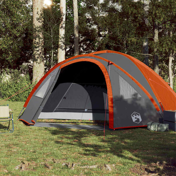 vidaXL Tenda da Campeggio a Cupola 4 Persone Arancione Impermeabile