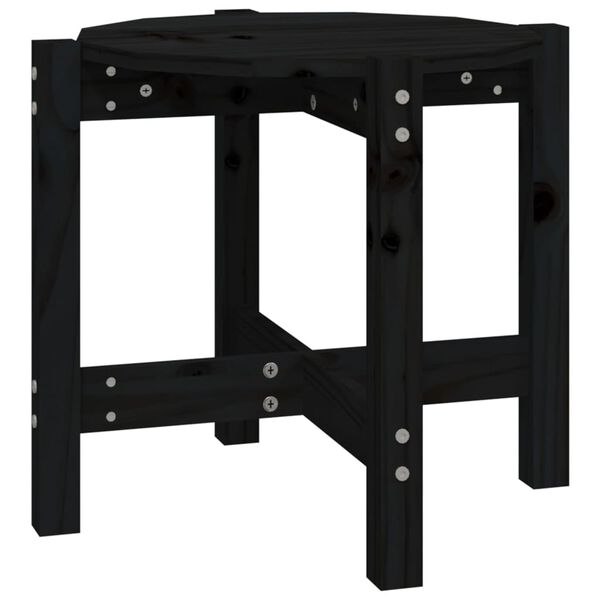 vidaXL Tavolino da Salotto Nero Ø 52,5x45 cm in Legno Massello di Pino
