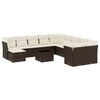 vidaXL Set Divani da Giardino 12 pz con Cuscini Marrone in Polyrattan