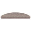 vidaXL Tappetini per scale 15 pz 56x17x3 cm Beige scuro Semicircolari