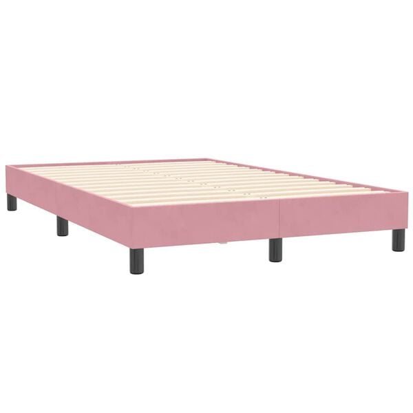 vidaXL Giroletto a Molle senza Materasso Rosa 120x210 cm in Velluto
