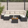 vidaXL Set Divano da Giardino 7 pcs Nero e bianco