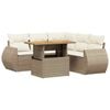 vidaXL Set Divano da Giardino 6 pz con Cuscini Beige in Polyrattan