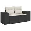 vidaXL Divano da Giardino con Cuscini a 2 Posti Nero in Polyrattan