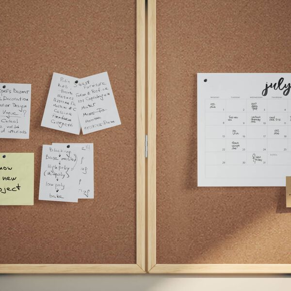 vidaXL Bacheca degli Annunci Marrone 80 x 80 x 1.4 cm