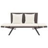 vidaXL Panchina da Giardino con Cuscini 176 cm Marrone in Polyrattan