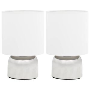 vidaXL Lampade da Tavolo 2 pz Pulsanti Touch Bianche E14
