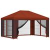 vidaXL Gazebo con pareti laterali 4 &times; 3 m Terracotta