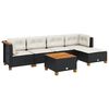 vidaXL Set Divano da Giardino 6 pz con Cuscini Nero in Polyrattan
