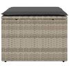 vidaXL Sgabello Giardino e Cuscino Grigio Chiaro 55x55x37cm Polyrattan