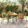 vidaXL Set da Pranzo per Giardino 5 pcs Grigio 90 x 90 x 75 cm