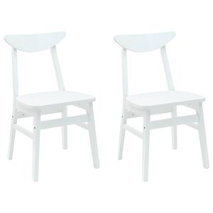 vidaXL Sedie da pranzo 2 pz Legno di gomma solido Bianco