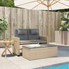 vidaXL Panca Reclinabile da Giardino con Cuscini Beige in Polyrattan