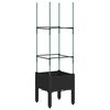 vidaXL Fioriera da Giardino con Traliccio Nera 40x40x142,5 cm in PP