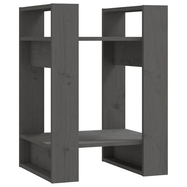 vidaXL Libreria/Divisorio Grigio 41x35x57 cm in Legno Massello di Pino