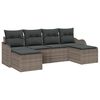 vidaXL Set Divano da Giardino 6 pz Grigio polyrattan