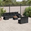 vidaXL Set Divani da Giardino 10pz con Cuscini in Polyrattan Nero