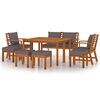 vidaXL Set da Pranzo da Giardino 9pz con Cuscini Legno Massello Acacia